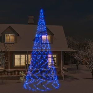 vidaXL Brad de Crăciun pe catarg, 3000 LED-uri, albastru, 800 cm imagine
