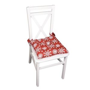 Pernă de scaun de Crăciun Fulgi, roșu, 40 x 40 cm imagine
