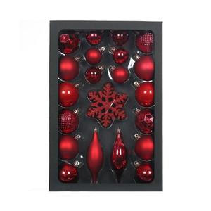 Set de ornamente de Crăciun 25 buc. roșii imagine