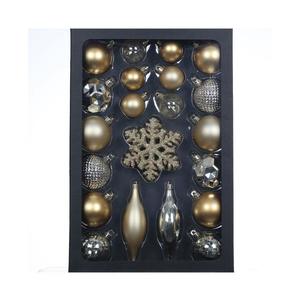 Set de ornamente de Crăciun 25 buc. aurii/argintii imagine