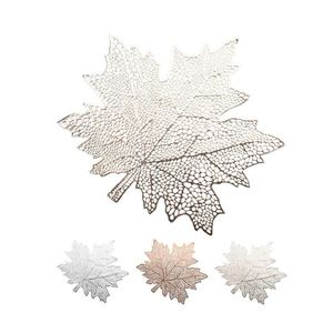 Napron Autumn in forma de frunza argintiu 40x40 cm imagine