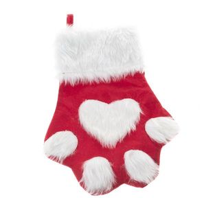 Ciorap textil de Crăciun Lăbuță 40 cm, roșu imagine