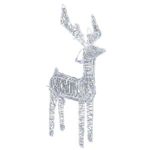 Decorațiune din sârmă Reindeer, de Crăciun, argintiu, 80 LED-uri imagine