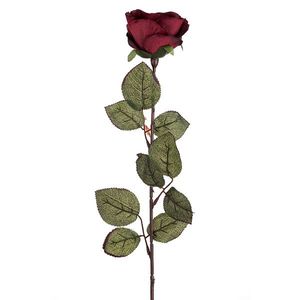 Floare artificială Trandafir mare, 72 cm, vișiniu imagine