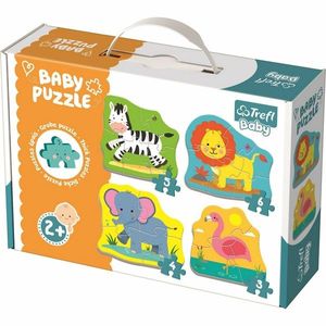 Baby puzzle Trefl Animale în safari, 4 în 1 3, 4, 5, 6 piese imagine