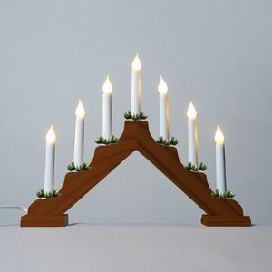 Sfeșnic Advent cu bec LED mulat Filament, stejar imagine
