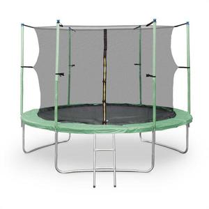 KLARFIT Rocket Start XXL trampoline 305cm siguranță scara net din aluminiu Capac verde imagine