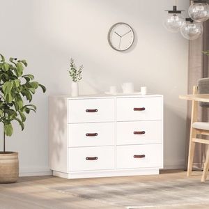 vidaXL Servantă, alb, 100x40x75 cm, lemn masiv de pin imagine