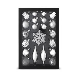 Set de ornamente de Crăciun 25 buc. argintii imagine