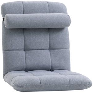 HOMCOM Fotoliu cu suport pentru spate, scaun de lectura reglabil pe 5 niveluri, vizionarea televizorului si meditatie, gri imagine