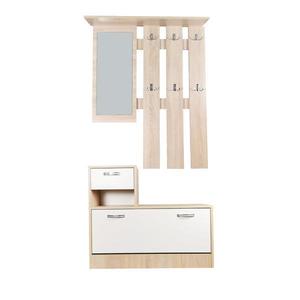 Set mobilier hol Filio, stejar alb cu usi albe - Unic Spot RO imagine