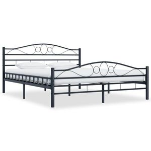vidaXL Cadru de pat, negru, 200 x 200 cm, oțel imagine