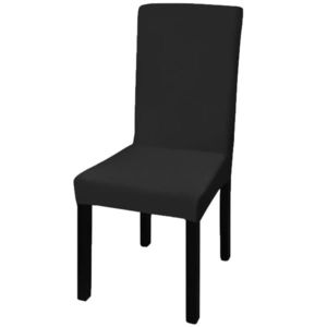 vidaXL Huse de scaun elastice drepte, 6 buc., negru imagine