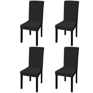 vidaXL Huse de scaun elastice drepte, 4 buc., negru imagine