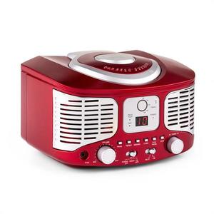 Auna RCD320, CD player retro, FM, AUX, roșu imagine