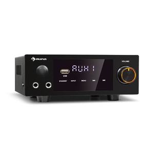 Auna AMP-2 DG, amplificator stereo HiFi, 2 x 50 W, RMS, BT / USB, intrare digitală optică și coaxială imagine