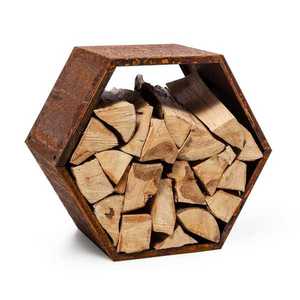 Blumfeldt Hexawood Rust, suport pentru lemne, formă hexagonală, 50, 2 × 58 × 32 cm imagine