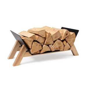 Blumfeldt Langdon Wood Black, suport pentru lemne, 68 × 38 × 34 cm, fier și lemn imagine