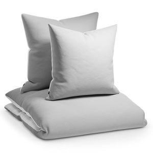 Sleepwise Soft Wonder-Edition, lenjerie de pat, 155x200cm, gri deschis/albă imagine