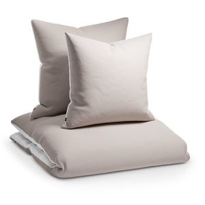 Sleepwise Soft Wonder-Edition, lenjerie de pat, 155 x 200 cm, taupe / alb imagine