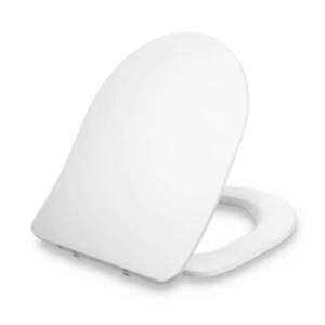 Blumfeldt Aliano, scaun de toaletă, în formă de D, pliabil automat, antibacterian, alb imagine