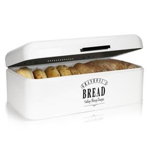 Klarstein Delaware, cutie pentru pâine, metal, 42 x 16 x 24, 5 cm, capac cu balamale, găuri de ventilație imagine