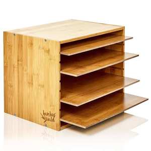 Blumfeldt Dulăpior pentru documente, organizator de documente, 5 compartimente, dimensiuni: 30, 5 × 24 × 22, 5 cm, bambus imagine