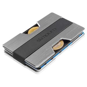Slimpuro NANO, portofel subțire, extra spațioasă, 12 cărți, compartiment pentru monede, aluminiu imagine