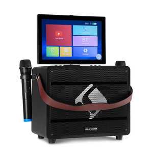 Auna Pro Spin 8, sistem de karaoke, ecran tactil de 12, 1", 2 microfoane UHF, WiFi, BT, USB, SD, HDMI imagine