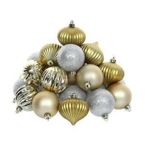 Set de ornamente de Crăciun 30 buc. aurii/argintii imagine