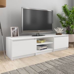 vidaXL Comodă TV, alb, 140 x 40 x 35, 5 cm, PAL imagine