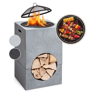 Blumfeldt Monolith, vatră cu grătar, MGO și carcasă din oțel, inclusiv protecție împotriva scânteilor imagine