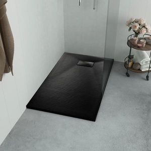 vidaXL Cădiță de duș, negru, 90 x 90 cm, SMC imagine