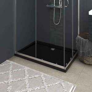 vidaXL Cădiță de duș dreptunghiulară din ABS, negru, 70x100 cm imagine