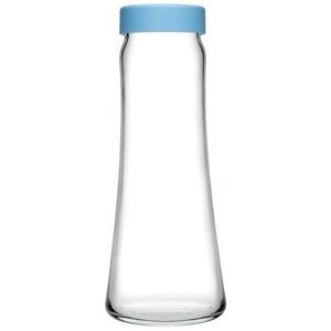 Carafa cu capac Basic Line, Pasabahce, 1 L, sticla/plastic, albastru imagine