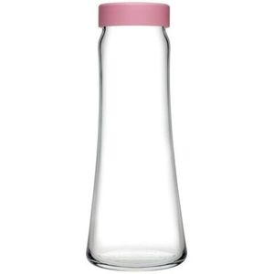 Carafa cu capac Basic Line, Pasabahce, 1 L, sticla/plastic, roz imagine