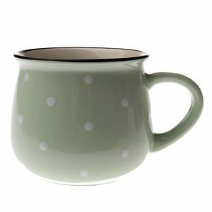 Cană ceramică cu buline, 390 ml, verde imagine