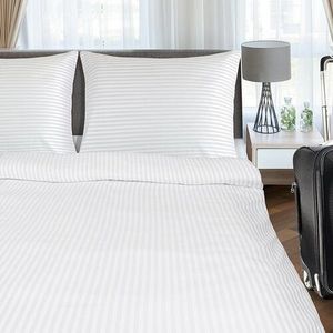 Lenjerie de pat de hotel din bumbac, albă, 140 x 200, 70 x 90 cm imagine
