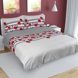 Lenjerie de pat, bumbac, Tufiș gri, 140 x 200 cm, 70 x 90 cm imagine