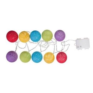 Ghirlanda luminoasa cu 10 LED-uri, Bizzotto, 210 cm, bumbac/polipropilena, multicolor imagine