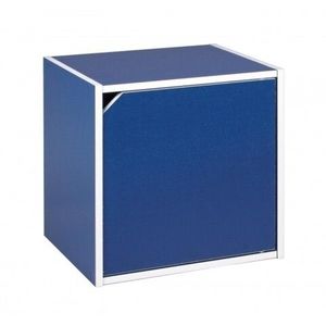 Raft modular cu usa, Composite Cube, Bizzotto, 35x29.5x35 cm, MDF laminat, albastru imagine