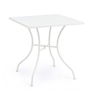 Masa pentru gradina, Kelsie, Bizzotto, 70x70x71 cm, otel, alb imagine