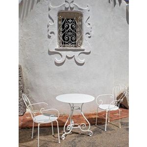 Masa pentru gradina Etienne, Bizzotto, Ø70 x 72 cm, otel, alb imagine