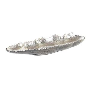 Tava Leaf din metal argintiu 60.5x19.5 cm imagine