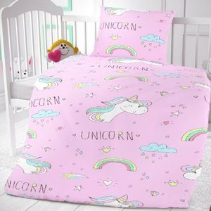 Lenjerie de pat din bumbac, pentru copii, Unicorn, 90 x 135 cm, 45 x 60 cm imagine