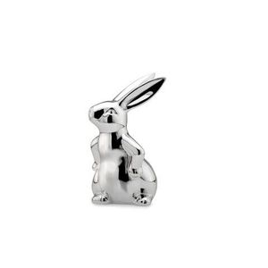 Decoratiune Rabbit, Hermann Bauer, 14x12x20 cm, portelan, argintiu imagine