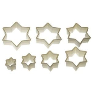 Set 7 forme pentru biscuiti Star, Silikomart, Ø4 cm - Ø13 cm, nailon imagine