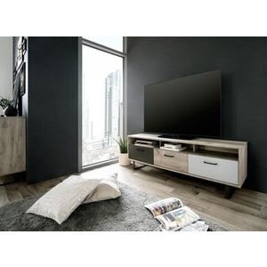 Comoda TV, Finori, Orlando 5, 160 x 53 x 35 cm, PAL/metal, multicolor imagine