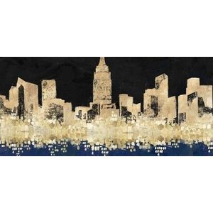Tablou, Golden City, Mauro Ferretti, 70x150 cm, canvas/lemn de pin imagine