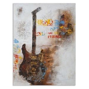 Tablou decorativ Guitar Art, Mauro Ferretti, 90x120 cm, pictat manual, canvas/lemn de pin imagine